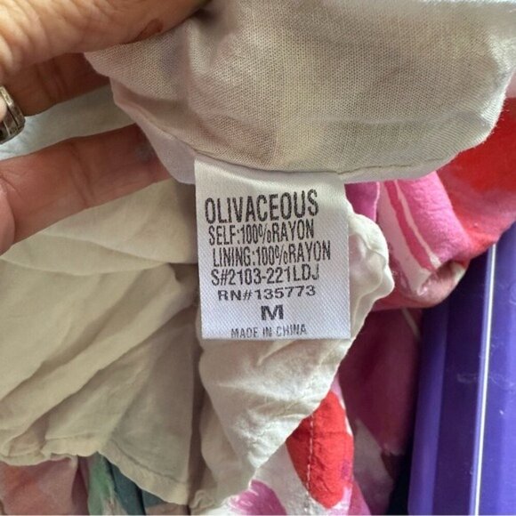 Oliveceous Multicolor Abstract Print Dress Medium - Artistic Boho & Cottagecore - Picture 11 of 12